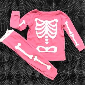 baby Gap Girl’s Pink Skeleton Pajamas Sz. 6-12m